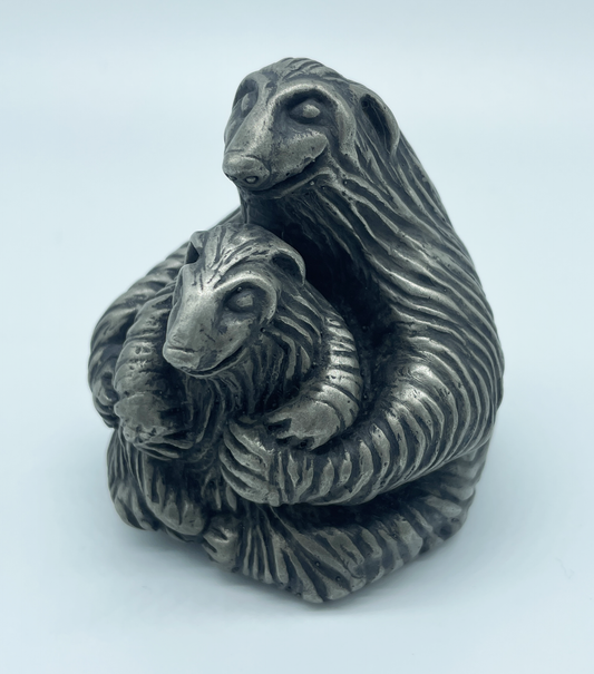 "Sloth Mother and Child" nickel metal coldcast #2/8 handmade, orig. design by Drew Medina (coming soon)